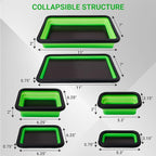 Collapsible Magnetic Parts Tray Set, Magnetic Tray for Mechanic's, 3 Different Size Tool Trays for Small Metal Parts, Cool Mechanic Tools, Cool Gifts for Mechanic (Green)