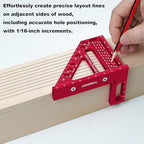 Woodworking Square Ruler 22.5-90 Degree - Premium Carpenter's Scribing Tool with Angle Pin, Multi-Angle Measuring for Engineering & Construction