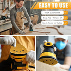 Maxdot 200 Pcs 5 Inch Sanding Discs 8-Hole Hook and Loop Gold Sandpaper, 80-Grit for Random Orbit Sander