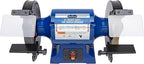 Eastwood 8 Inch Heavy Duty 1HP Bench Grinder | Industrial Grade High Precision Bench Grinder | Includes 8" Grinding Wheel & Crimped Wire Wheel with 3450 RPM Motor | Easy to Remove Wheel Guard Sides