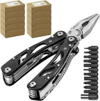 Poeland Multitool Pliers Set Stainless Steel Screwdriver Tool with 11 Screwdriver Bits Black 10 Pack