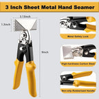 3 Inch Sheet Metal Hand Seamer, TPR Handle Straight Jaw Bender, Heavy Duty Precision Duckbill Pliers for Bending, Seaming, Flattening Ideal for HVAC Projects, Metalworking & DIY Repairs