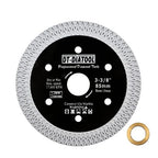 DT-DIATOOL Diamond Tile Blade 3-3/8" (85mm) Cutting Porcelain Tile Ceramic Marble Granite Circular Saw Blade with X Mesh Segment Arbor 10mm-15mm