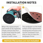3 Pack 5" 8 Hole Hook & Loop Replacement Sander Pads Compatible with Makita Orbital Sander BO5010 BO5030K BO5031K BO5041K, Replacement Parts #743081-8/743051-7 (3 Screw Holes Sander Pads