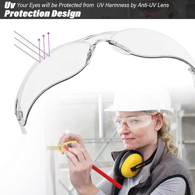 Safety Glasses for Men Women ANSI Z87.1 Safety Glasses Bulk Protective Eyewear Scratch-Resistant