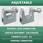 8Pcs Beam Clamp, 1" Jaw Opening Adjustable C Beam Clamps, Zinc Plated Iron Joist Jaw Clamp Tool, 1/2" Diameter Threaded Rod