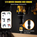 5PCS Countersink Drill Bit Set, Low Friction Depth Stop, 1/8 9/64" 5/32" Drill + 3/8” 82° Counter-Bore, 11/64" 3/16" Drill + 1/2" 82° Counter-Bore, 1/4" Hex Shank, for Woodworking, with Storage Box