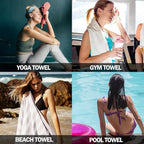 Eunzel 2 Pack Quick Dry Camping Towel, Microfiber Travel Towel 3 Size at 1 Pack,Fast Drying Towel Set for Camping, Beach, Gym, Sports, Yoga & Swimming Pool, Army Green/Orange