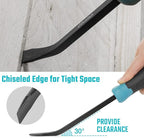 DURATECH 3-Piece Pry Bar Set, Including 8", 12" and 18", Hammer Strike Cap, Angled Tip for Prying and Moving Objects
