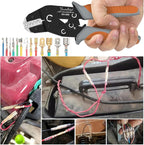 Wire Stripper and Crimping Tool Kit,AWG 24-10 Automatic Stripper Tool with AWG 28-16 Ratchet Wire Crimper For Open Barrel Connectors