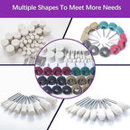 120 PCS Polishing Kit for Dremel, Abrasive Buffing Wheels for Rotary Tool Accessories with 1/8 Inch Shank, Polishing Bits for Metal Wood Watch Jewelry Brass
