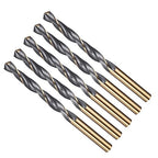 Drill Bit, 8.5mm Cutting Diameter, 4341 HSS Gold and Black 118° Cutting Angle Number Jobber Bits - (Applications: for Drilling Soft Metal Plastic Wood), 5-Pieces