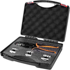 KF CPTEC 5PCS Ratchet Wire Crimping Tool Kit with Quick-Change Jaws for Heat Shrink, Insulated & Non-Insulated Connectors, Ferrules, Open Barrel, OT & UT Terminals – with Storage Case