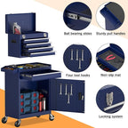 5-Drawer Rolling Tool Chest,Garage Storage Tool Box with Wheels,Lockable and Detachable Tool Cabinet,Heavy Duty Metal Tool Cart with Wheels for Garage,Warehouse,Workshop (Blue)