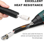 30FT 3/4 inch Split Wire Loom Tubing Kit with 2 Clamps - Flexible Abrasion Resistant Conduit for Automotive, Mechanical Cable Protection