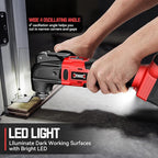 Cordless Oscillating Tool Compatible with Milwaukee 18V Battery, 6 Variable Speed Brushless-Motor Tool, Oscillating multi tool kit for Cutting Wood Nails Remove Grout & Sanding(Not Battery)
