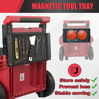 Magnetic Tool Tray Compatible with Milwaukee 48-22-8426 Packout Rolling Toolbox, Foldable Work Table Work for Packout System with Handle,Packout Toolbox accessories