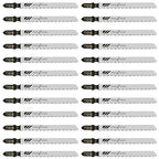 25Pack T101B T-Shank Jigsaw Blades - 4 Inch 10 TPI Contractor Jig Saw Blades Set Made with High Speed Carbon Steel Precise Clean Straight Cutting Wood Boards Plastic PVC