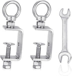 C Clamp – 304 Stainless Steel Beam Clamps with M10 Screw Ring | Adjustable, Rust-Resistant I Beam Clamps for Ring Beams, Welding, Woodworking, Plants & Desk Use. Wide Jaw Openings (55MM)2-Pack