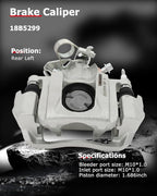 cciyu Rear Left Brake Caliper Assembly w/Bracket 18B5299 2011 2012 2013 2014 For Ford For Edge,2011 2012 2013 2014 2015 For Lincoln For MKX