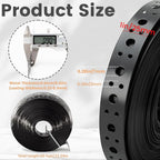 Metal Strap 1-Inch x 50FT 0.6mm Thickness Metal Strapping with Holes Galvanized Pipe Hanger Strap DIY Cutting and Installation for Pipe Support (Black)