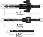 Quick Change Hole Saw Mandrel, 7/16-Inch and 3/8 Inch Hole Saw Arbor with 3Pcs Central Drill/2PCS Hex wrench/2Pcs Spring