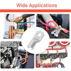 25Pcs 4/0 AWG 3/8"(M10) Stud Tinned Copper Ring Terminals Battery Cable Ends Wire Lugs 4/0 Gauge Battery Cable Lugs Heavy Duty Cable Lugs Bare Copper Eyelets Tubular Ring Terminal Connectors