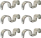 6pcs 25mm(1 inch) Double Line Clamp Heavy Duty 1 Hole Conduit Strap 304 Stainless Steel M-Type Pipe Strap For Wire Pipe Cord Installation