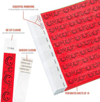 500 WristCo Neon Red Smiley Face Tyvek Wristbands for Events - ¾” x 10” - Waterproof Recyclable Comfortable Tear Resistant Paper Bracelets Wrist Bands for Concerts Festivals Admission Party