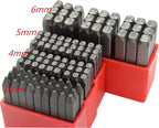 27pcs Heavy Duty Steel Stamp Uppercase Letter 5/32 4mm Hand Stamping Character Mark Code Alphabet Punch Kit for Bracelet Ring Jewelry Sheet Metal Plate Making Mold Die