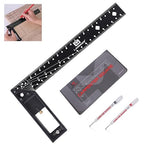 12 Inch Framing Square Carpenter Square, Tri Square Tool, Try Square for Woodworking, T Square Ruler, L Square Ruler, Right Angle Ruler，Framing Tools, Anodized Ruler Body, Black & Black