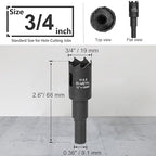 3/4 Inch Hole Saw with 9.1mm Triangle Shank Arbor, JTemgle Bi-Metal Hole Saw Heavy Duty Hole Cutting Tool for Cornhole Boards, Recessed Lights, Wood, Plastic, Drywall & Soft Metal