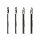 SF-1 Tree Shape Tungsten Carbide Rotary Burr, Double Cut Solid Carbide Rotary Burr Set 1/4" Shank,4pcs for Die Grinder Drill,Metal Carving, Polishing,Engraving,Drilling by LU&MN