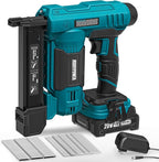 ALLOYPOWER 18 Gauge Nail Gun Battery Powered, 2 in 1 Cordless Brad Nailer/Electric Stapler with 2.0Ah Battery and Charger,1000pcs Nails and 500pcs Staples Included for Home Improvement & Woodworking