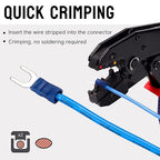 150PCS Fork Wire Connectors Insulated - Blue 16-14 AWG M4 Stud Size #8 - U-Type Tinned Copper Spade Electrical Crimp PVC Terminals