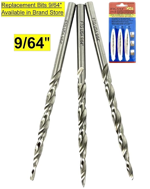 FTG USA #6 (9/64") Tungsten Carbide Tipped Countersink Drill Bit with Tapered Drill Bit, 1/4 Inch Quick Change Hex Shank and Allen Wrench