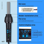 Heat Vinyl Shrink Gun Kit- 650W Portable Digital LED Display Temp Adjustable Auto Cool System Hot Air Pen Electrical Solder Heat Gun for DIY/Crafts/Shrink Wrapping/Vinyl Wrap/Wire Connectors
