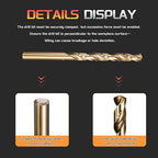 Drill Bit, 5/16" Cutting Diameter (7.938mm), 4241 HSS Black and Gold 118° Cutting Angle Versatile Jobber Bits - (Applications: for Drilling Plastic Wood Soft Thin Metal), 12-Pieces