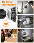 12 Pcs Drill Wire Brush Attachments Set, Heavy Duty Wire Brush Wheel for Drill, 1/4" Hex Shank Coarse Carbon Steel Crimped, Ideal for Cleaning Rust, Paint, Abrasive
