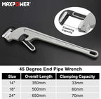 MAXPOWER 24-Inch Offset Pipe Wrench, 40% Lighter Alumimum Plumbing Wrench Clamping Capacity Up to 70mm