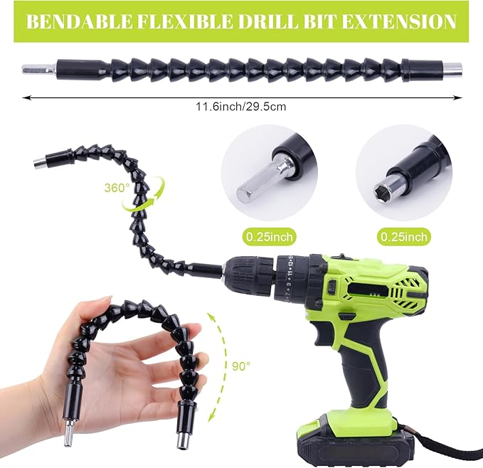 105 Degree Right Angle Drill Adapter, 2025 New Right Angle Head Drill Driver Extension Bit Power Screwdriver Socket Adapter, Corner Tool Screw Hub with Multi-function Bend Screwdriver Bit