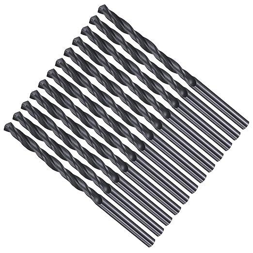 Drill Bit, 4.1mm Cutting Diameter, 4241 HSS Nitriding Black 118° Cutting Angle Versatile Jobber Bits - (Applications: for Drilling Plastic Wood Soft Metal), 12-Pieces