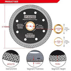 DT-DIATOOL Diamond Granite Blade 4 Inch for Marble Porcelain Tile Ceramic Diamond Cutting Disc with Mesh Turbo Diamond Segments Pack of 2