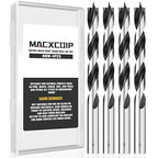 9MM Metric Brad Point Wood Drill Bit Set, 4Pcs Drill Bit Set with Double Flutes Design for Carpenter Woodworking and All Types of Wood