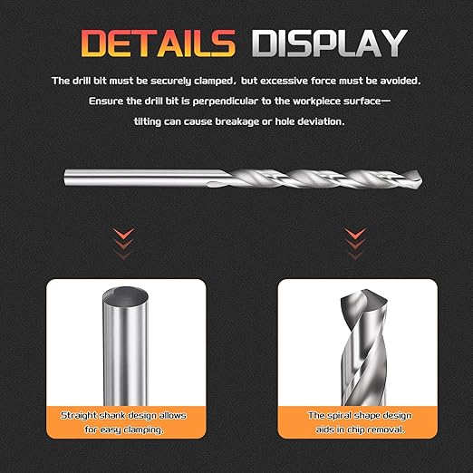 Drill Bit, 1/8" Cutting Diameter, 4241 HSS 118° Cutting Angle Uncoated Bright Versatile Jobber Bits - (Applications: for Drilling Plastic Wood Soft Metal), 12-Pieces