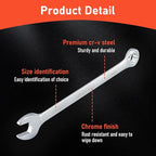 12-Piece Wrench Set, Metric and Standard Combination Wrench Set,Mirror Polished Finish CR-V Professional Spanner,Wrench Tool Set with Organizer Rack and Rolling Pouch