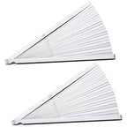 Tigeen 2 Pcs 25 Blade Long Feeler Gauge Set 0.038-1.02mm, Stainless Steel Feeler Gauge Dual Marked Metric and Imperial Measuring Tool, Silver for Guitar, Spark Plug, Piston Measure