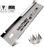 HAUTMEC 10" Reversible Dovetail Saw, Pro Flush Cut Jamb Saw, 12TPI Double Ground Teeth with Cranked Handle, Dual-Side Cutting Handsaw for Door Frames, Trim, and Flooring Installation – HT0234