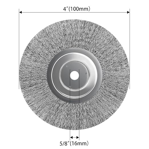 YKLP 4 inch Stainless Steel Wire Wheel Brush with 5/8" Bore for Angle Grinder Derusting Cleaning Polishing