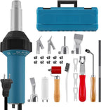 Iglobalbuy 1600W Hot Air Plastic Welder Roofing Welding Complete Kit, 110V Handheld Hot Air Vinyl PVC TPO Welding Heating Gun Torch w/Nozzles Set Adjustable Temperature Welder Tool Kit Carrying Case
